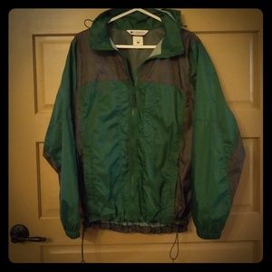 columbia green windbreaker